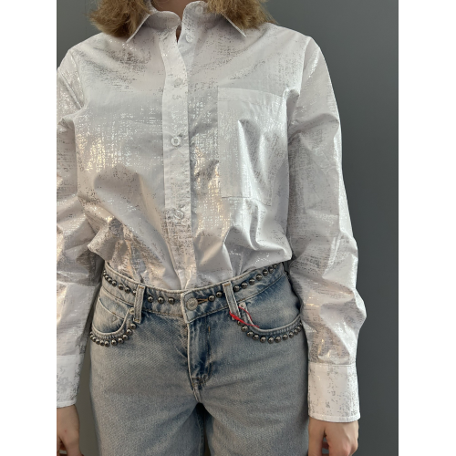 CAMICIA BIANCA/ARGENTO VICOLO RB0071