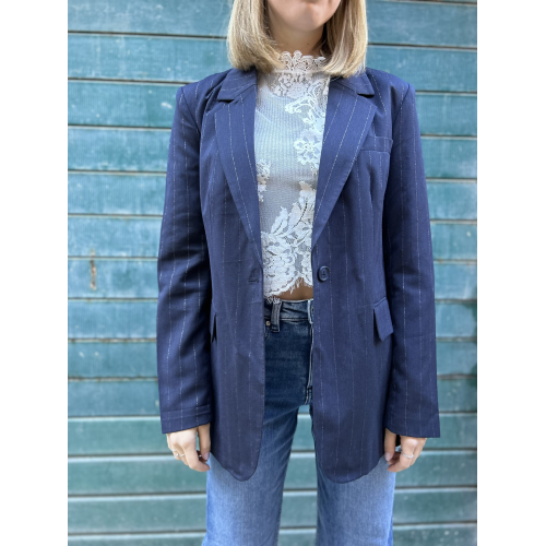 BLAZER NIA BLU/GESSATO ARGENTO ONLY 