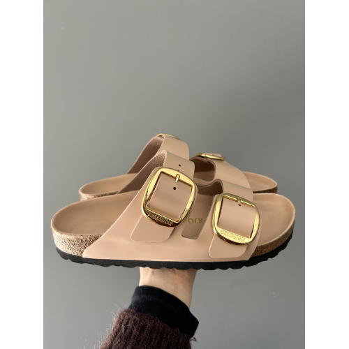 BIRKENSTOCK ARIZONA BIG BUCKLE HIGH SHINE NEW BEIGE - 1026553